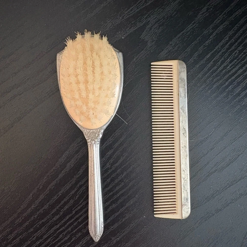 Vintage Babies Silver Brush and Comb Set